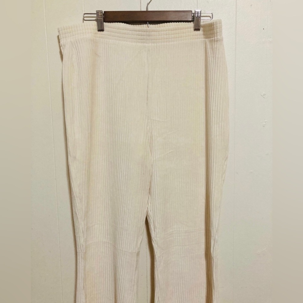Aerie Groove On Velour Rib Flared High Rise Pants Size XL - Picture 7 of 13